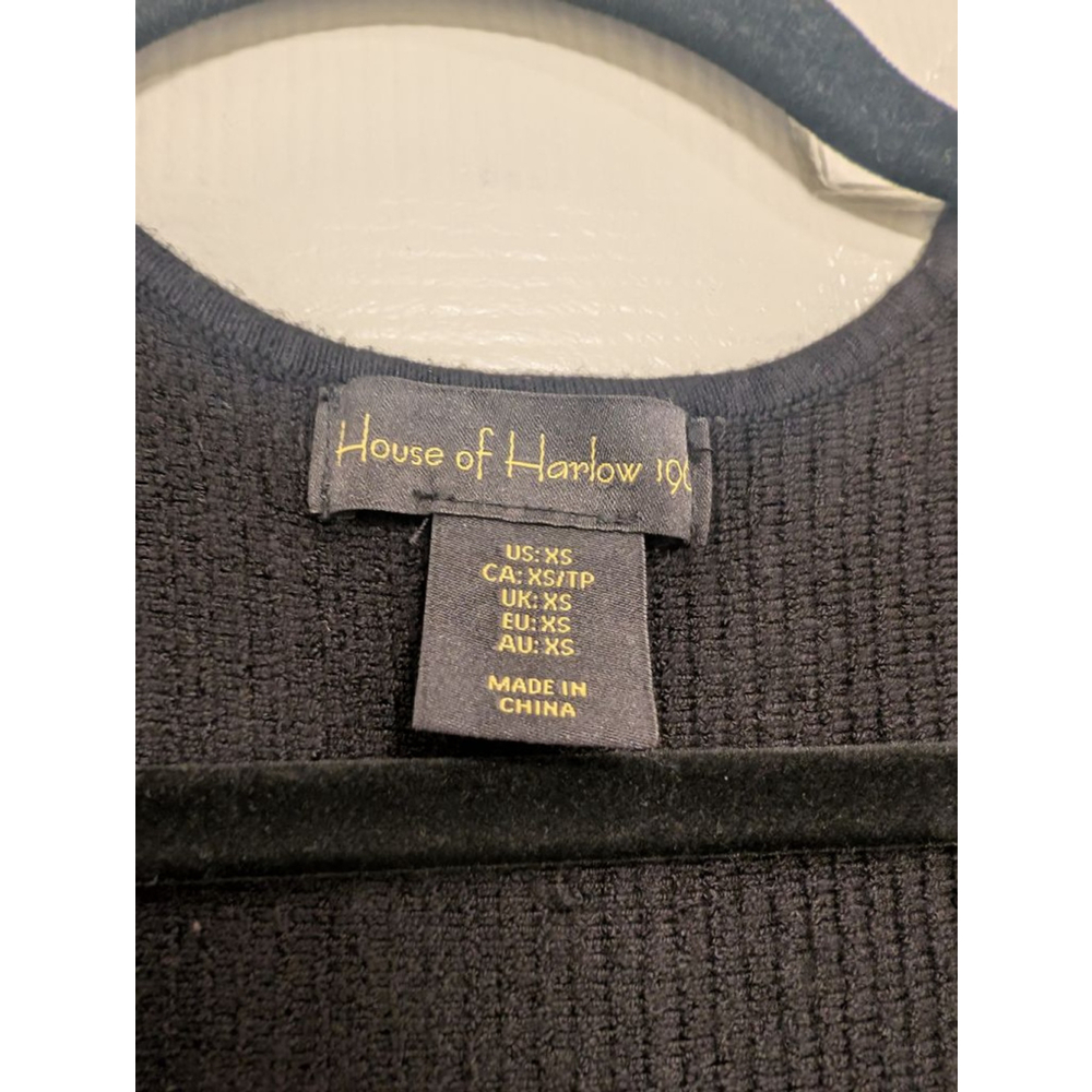 $189 House of Harlow 1960 Revolve Basic ribbed black Knit Dress v neck size XS - Picture 5 of 7